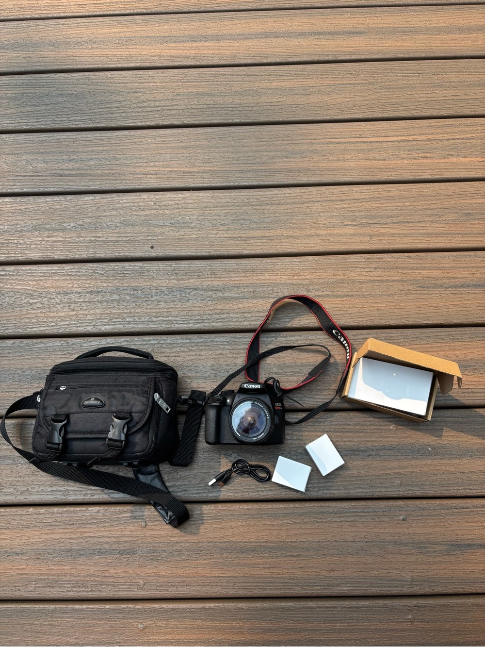 Canon EOS Rebel T6 Digital SLR Camera 28-80mm Lens Black Charger